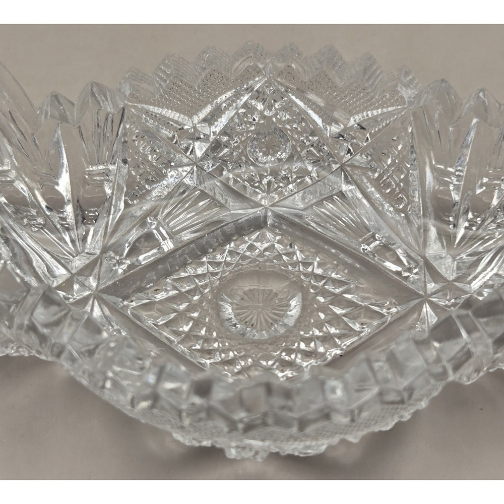 Vintage Serving Dishes Clear Cut Crystal Featuring Star Of David & Pinwheel B#27 - Picture 5 of 15